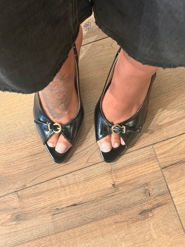 Talons bout ouvert noirs - Léone