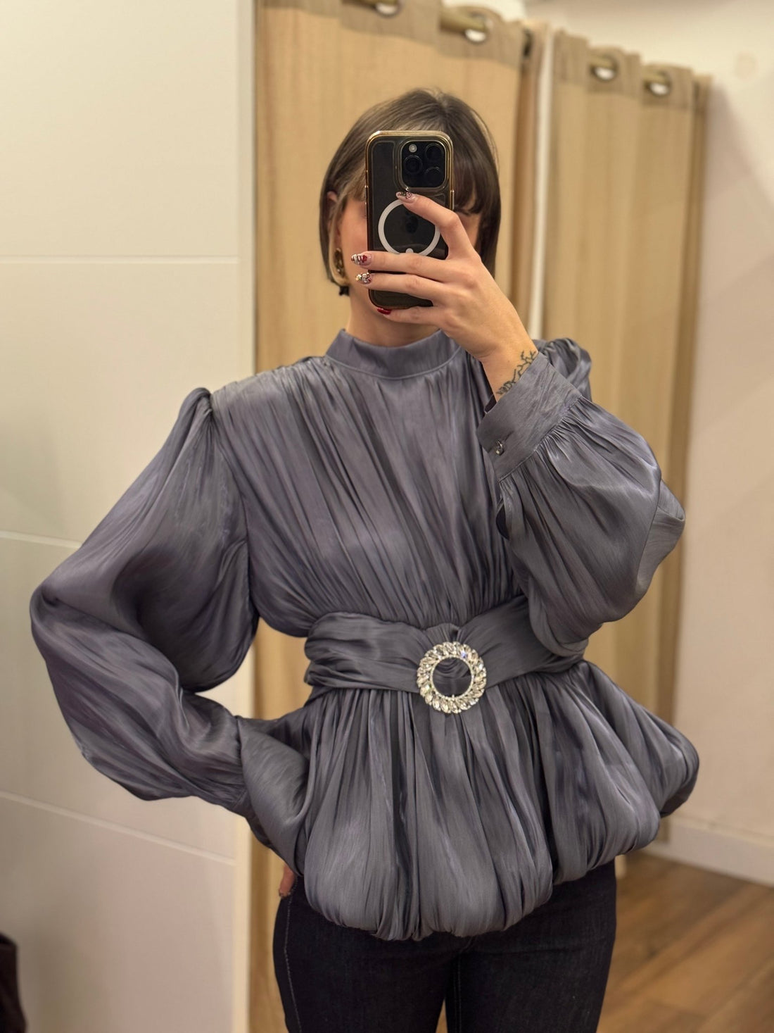 Top claudia gris - Léone