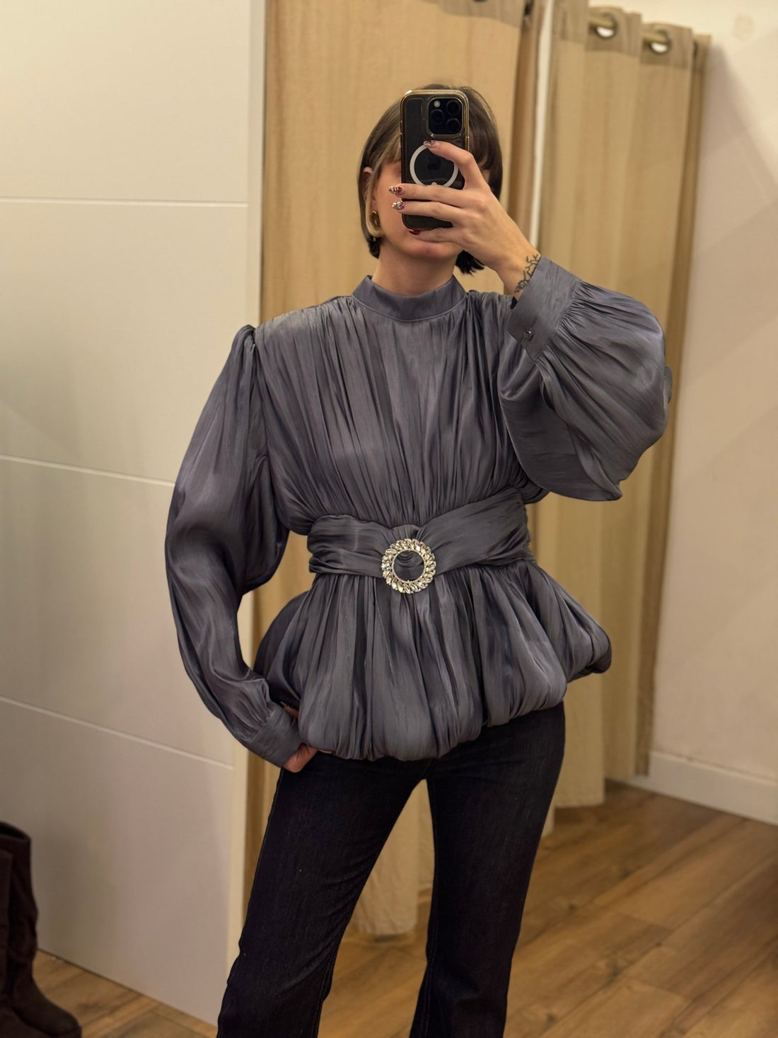 Top claudia gris - Léone