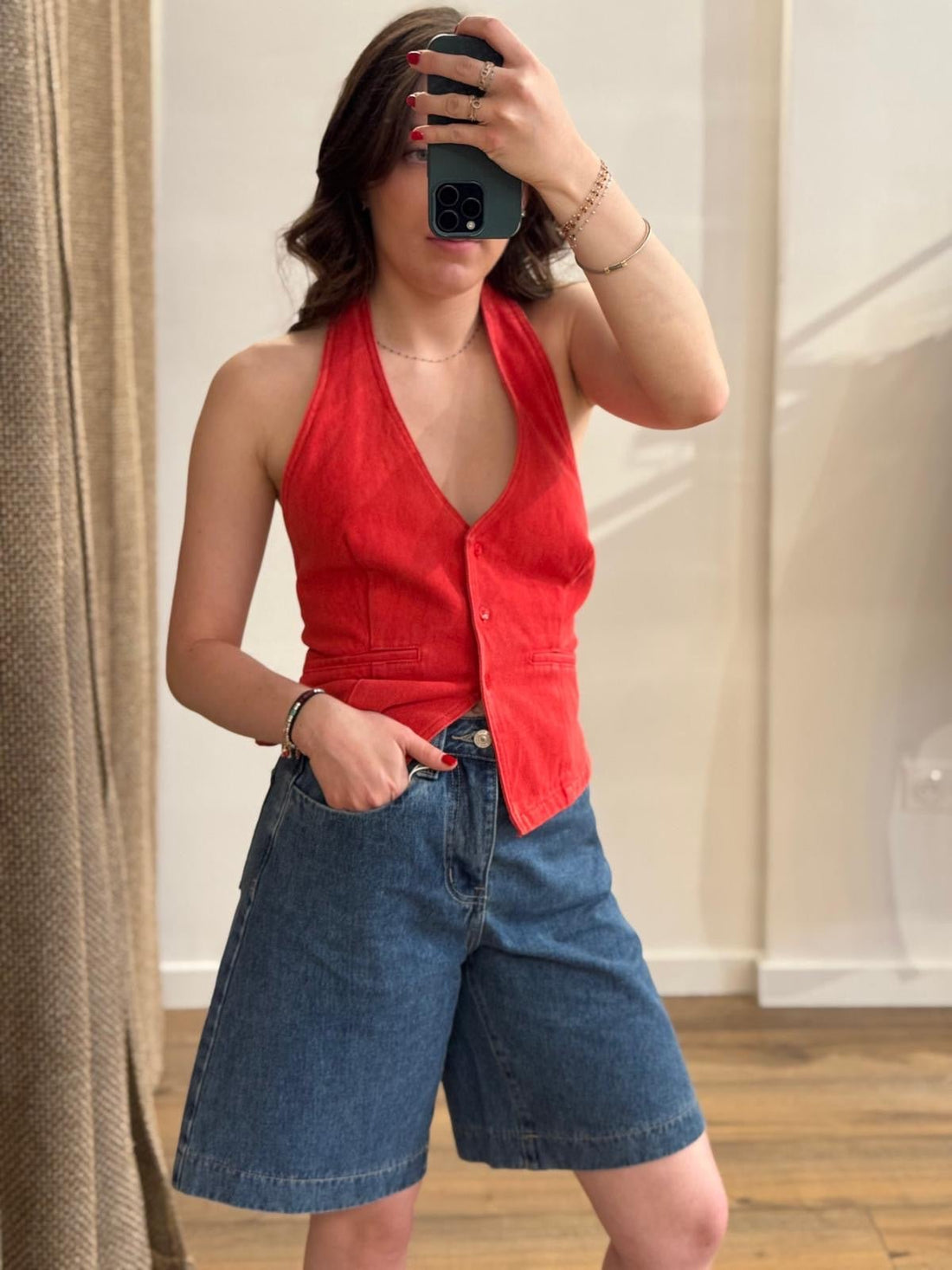 Top dos nu Miranda rouge - Léone