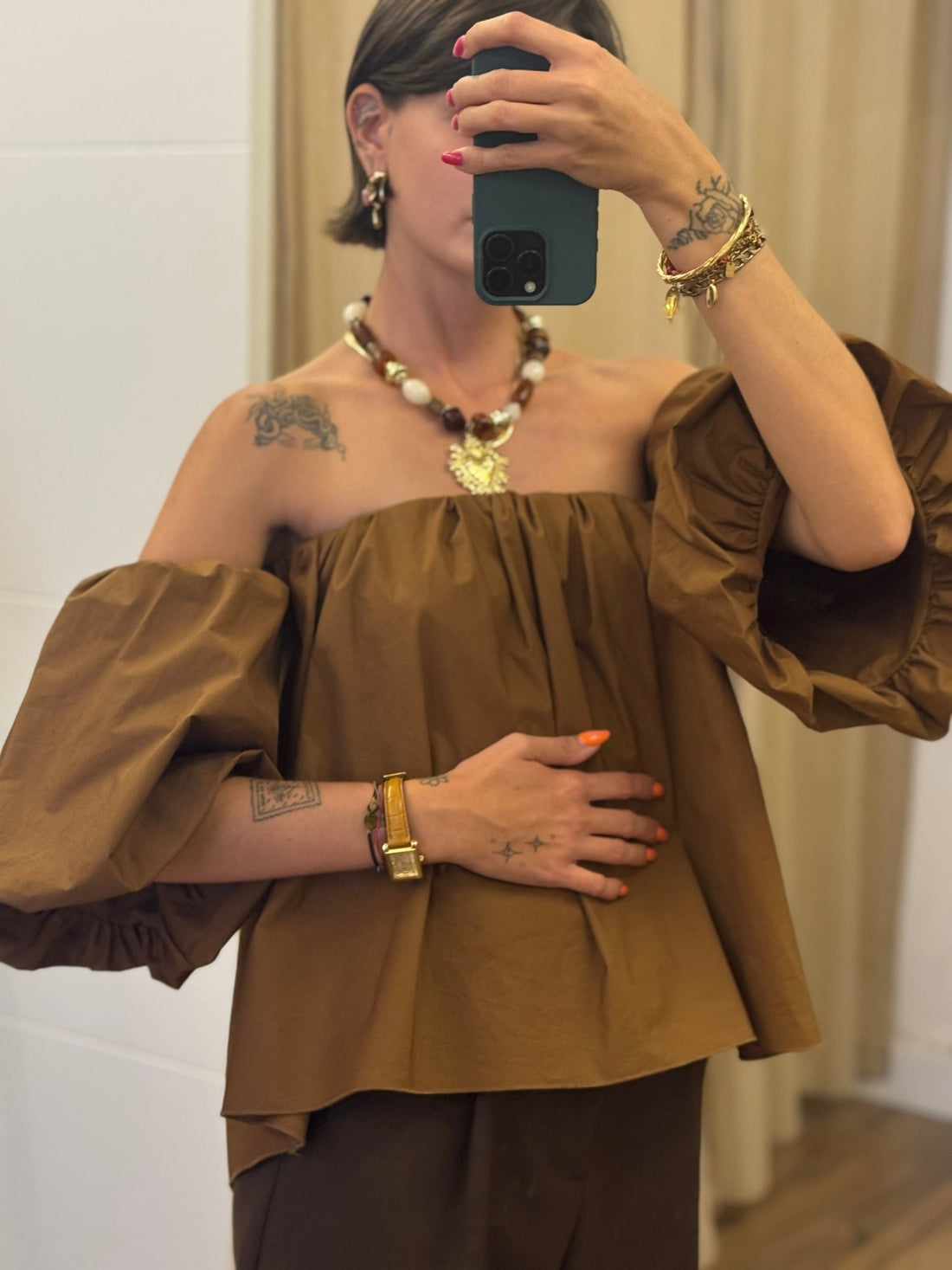 Top Lola marron - Léone