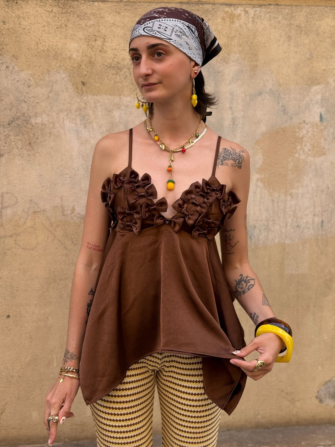 Top Ornella marron - Léone