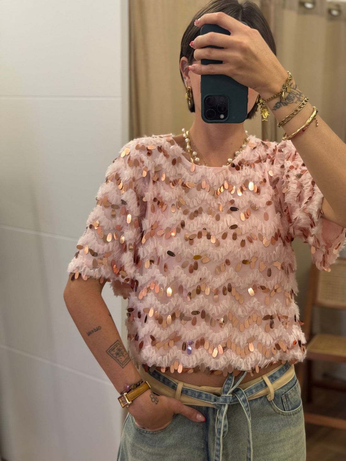 Top Pilou rose - Léone