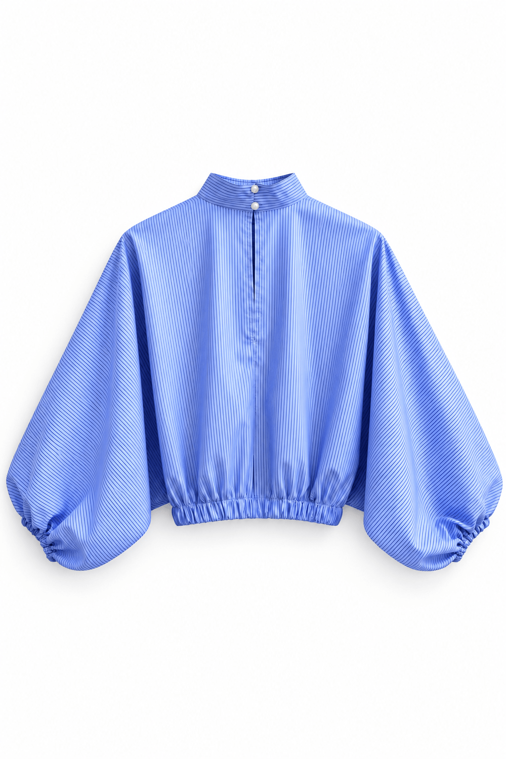 Top resserré bouffant bleu - Léone