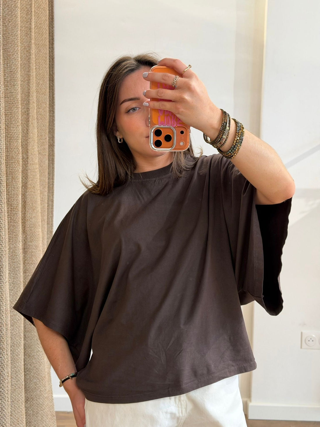 Tshirt ample Solene marron - Léone