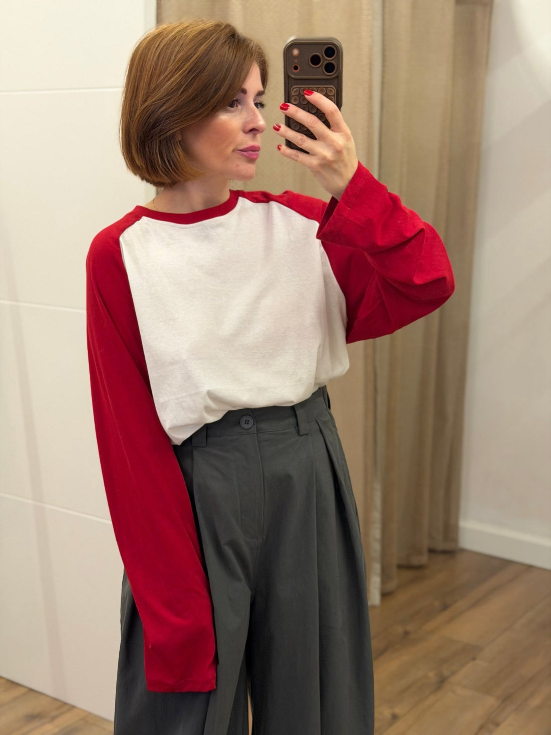 Tshirt baseball rouge - Léone