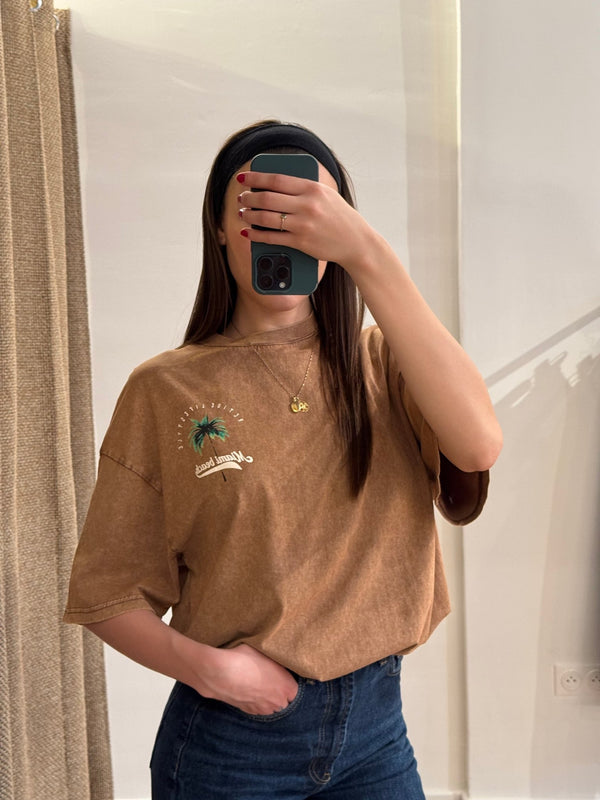 Tshirt Miami beige - Léone