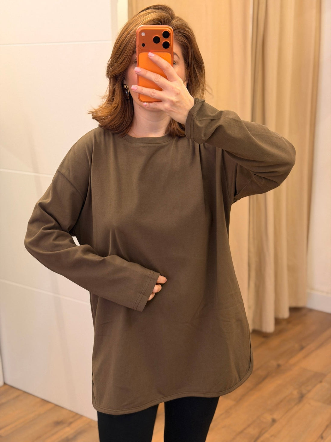 Tshirt ml taupe Cassy - Léone