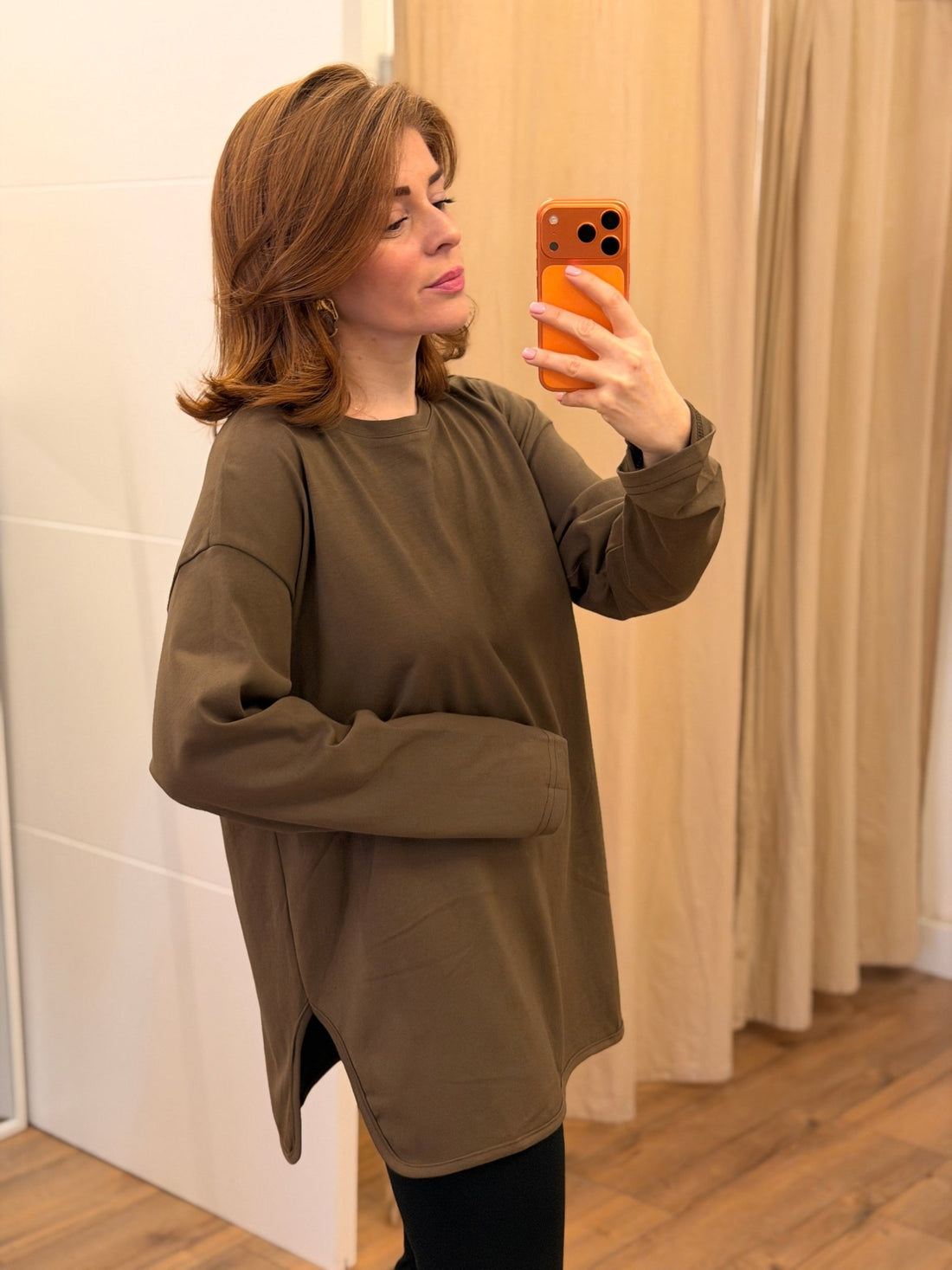 Tshirt ml taupe Cassy - Léone