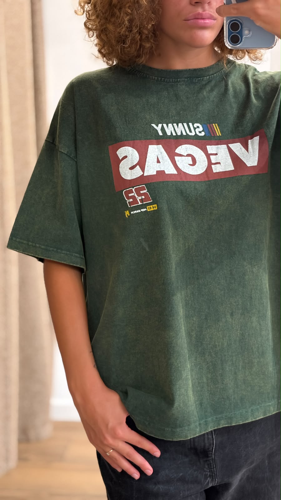 Tshirt oversize Vegas vert - Léone