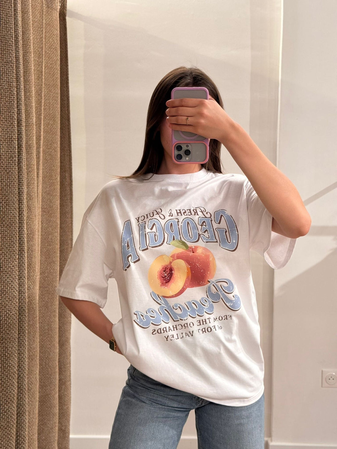 Tshirt Peach blanc - Léone