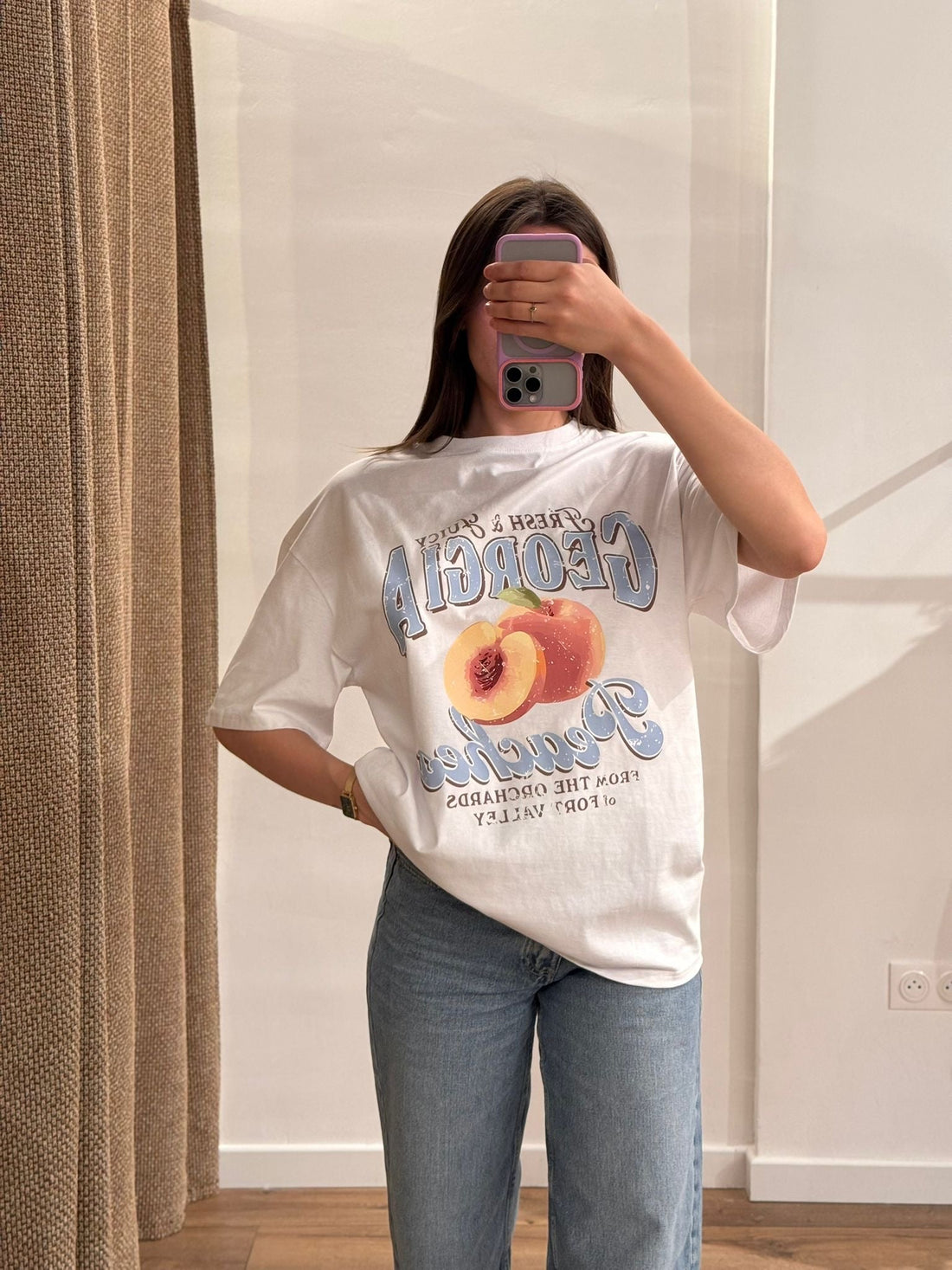 Tshirt Peach blanc - Léone