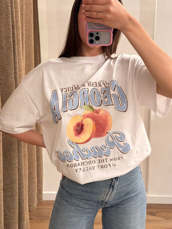Tshirt Peach blanc - Léone