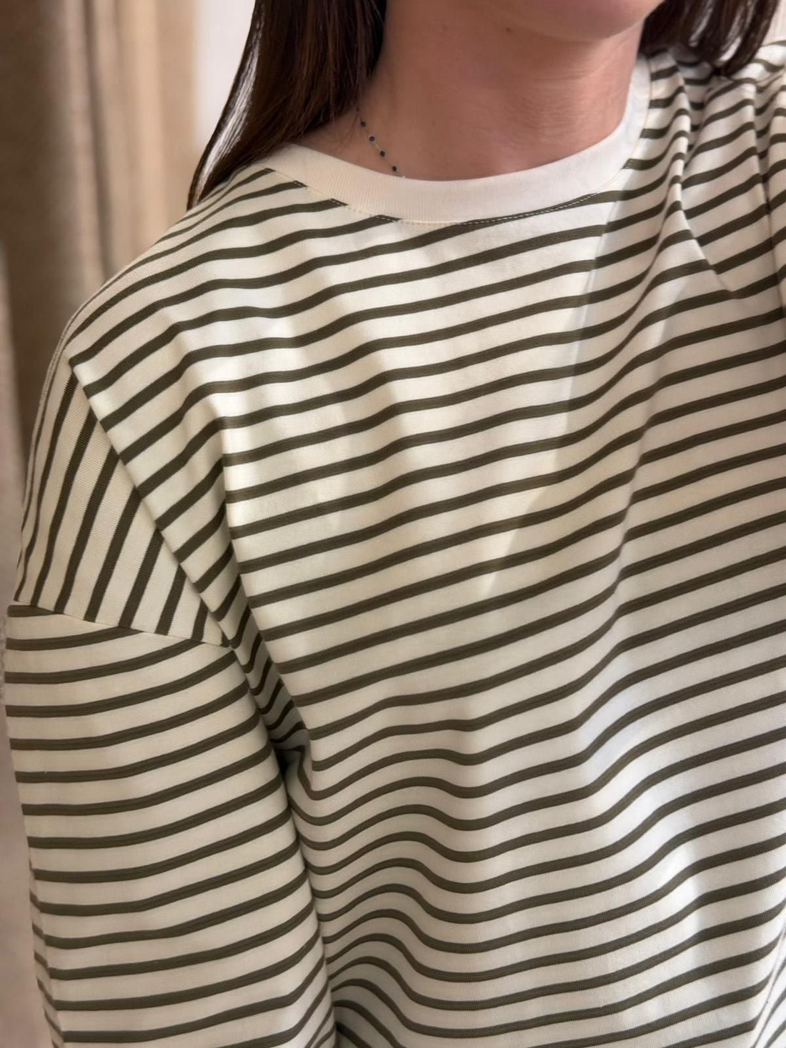 Tshirt rayé Lucas olive - Léone
