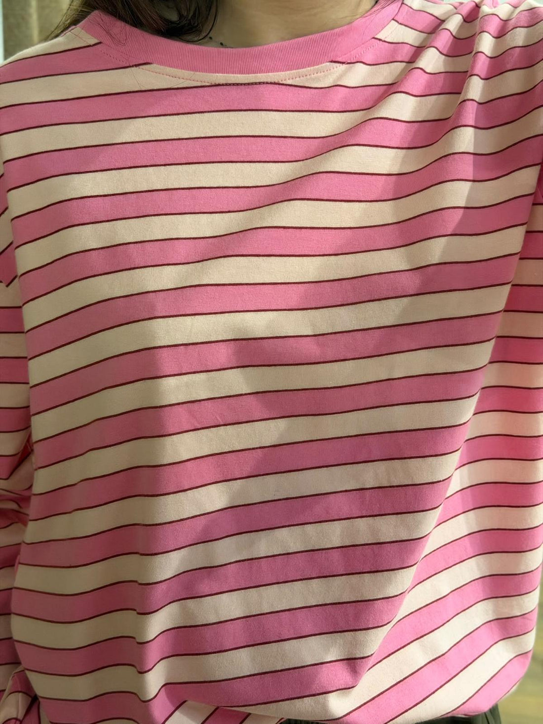 Tshirt rayé rose - Léone