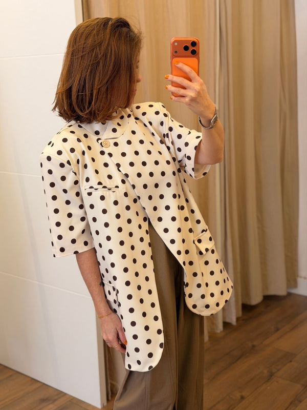 Veste à pois Isabelle écrue - Léone