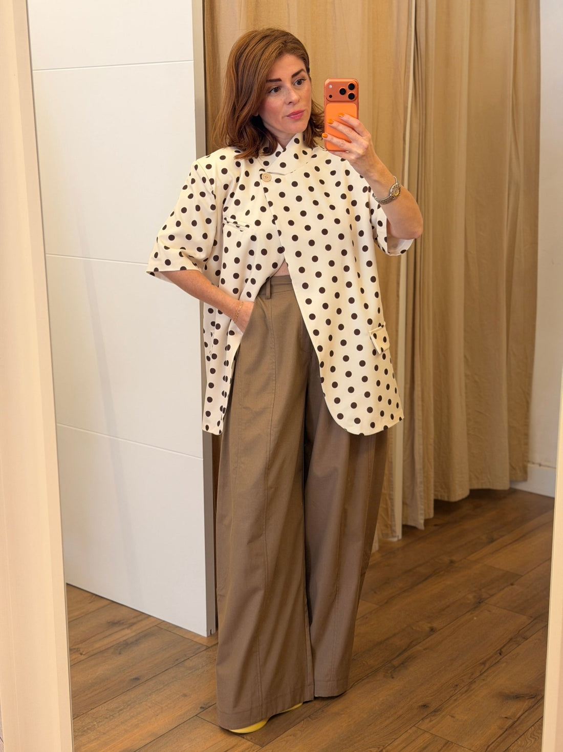 Veste à pois Isabelle écrue - Léone