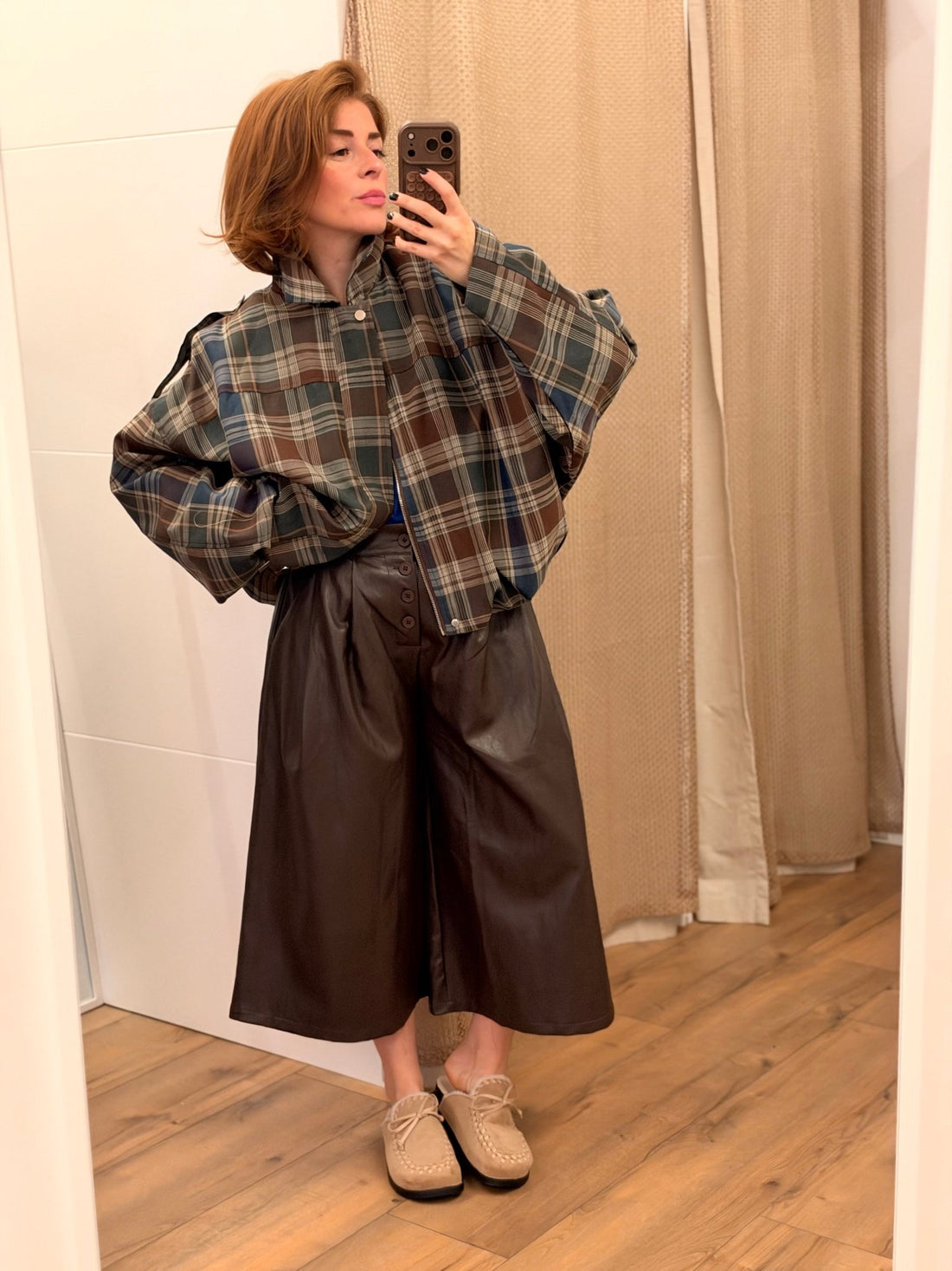 Veste bomber à carreaux - Léone