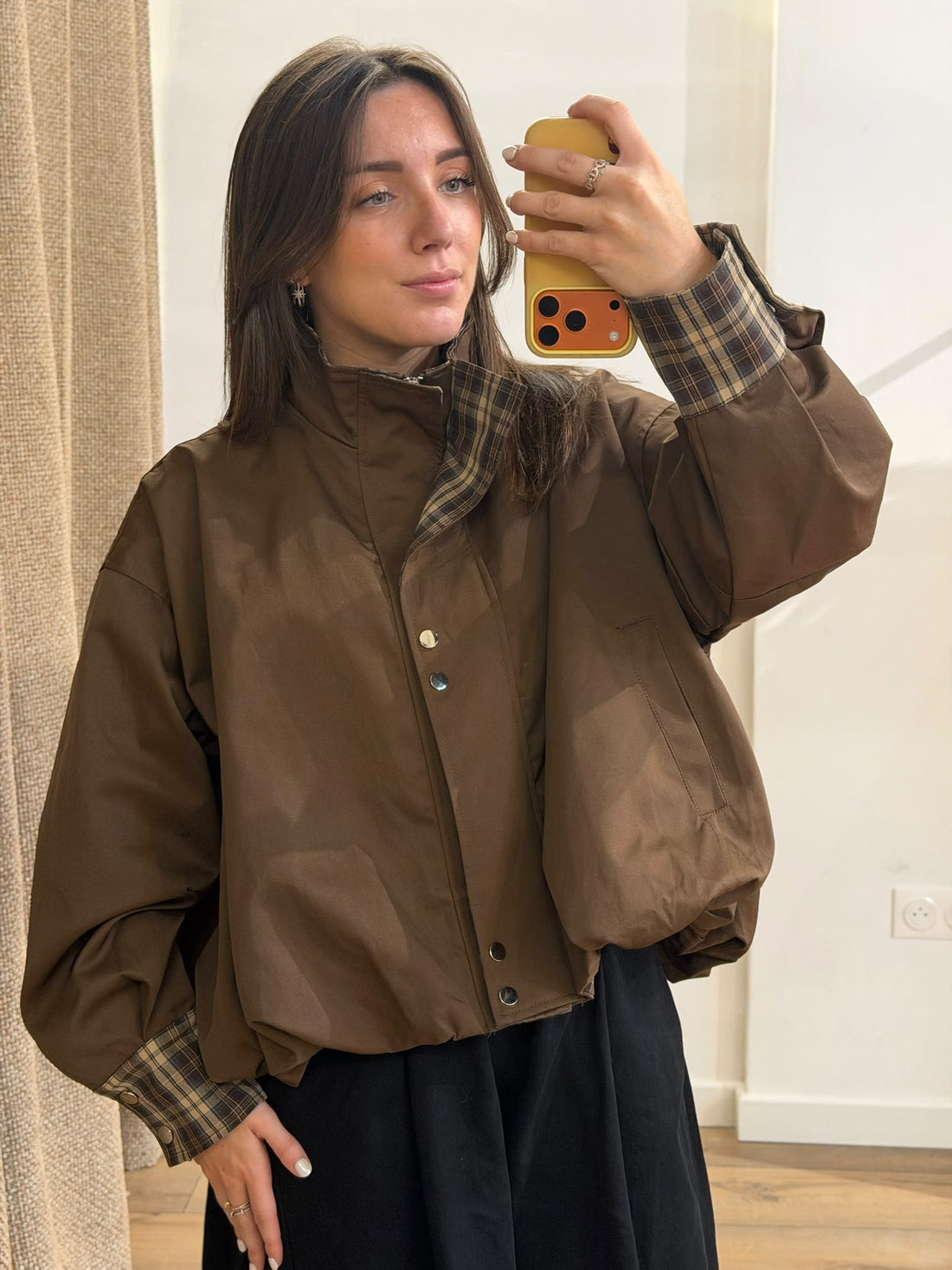 Veste bouffante Oliva marron - Léone
