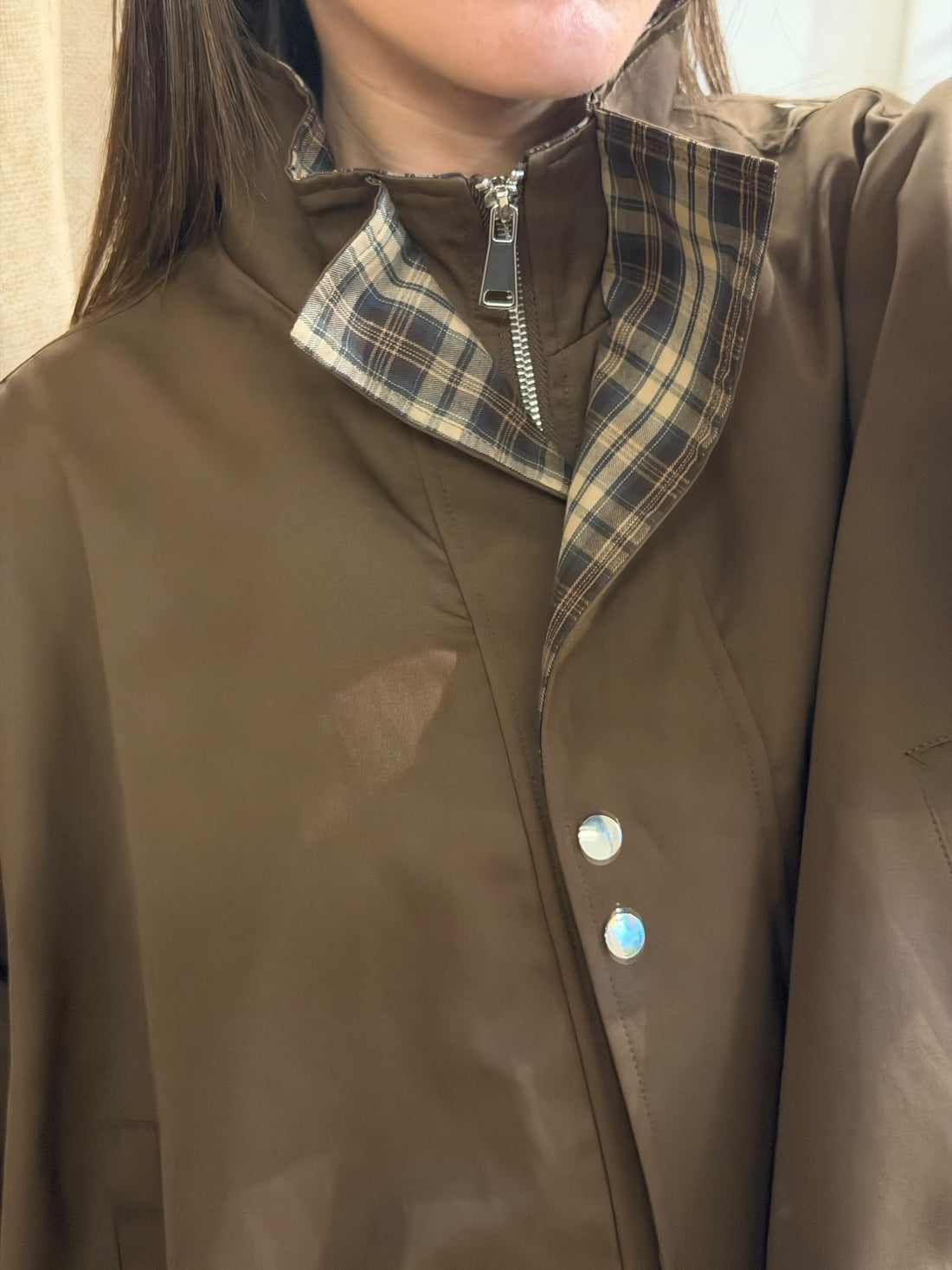 Veste bouffante Oliva marron - Léone