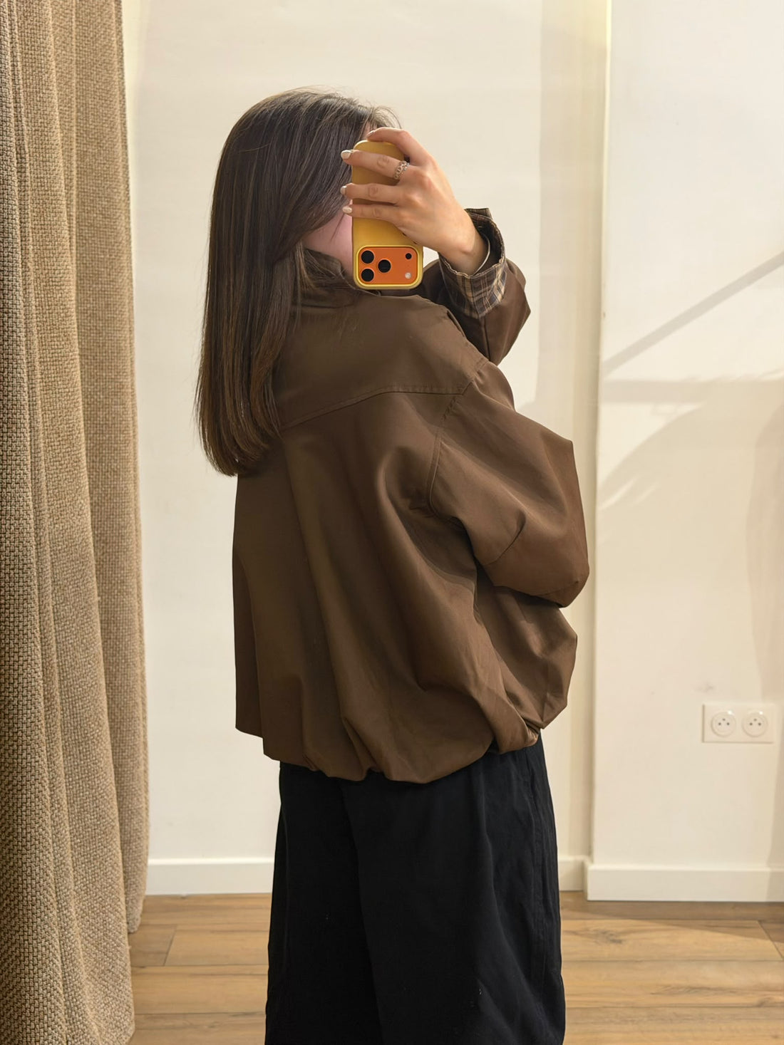 Veste bouffante Oliva marron - Léone