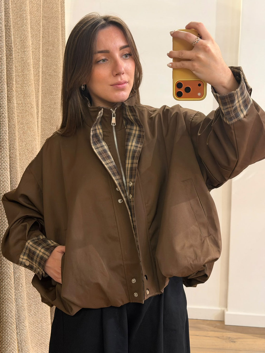 Veste bouffante Oliva marron - Léone
