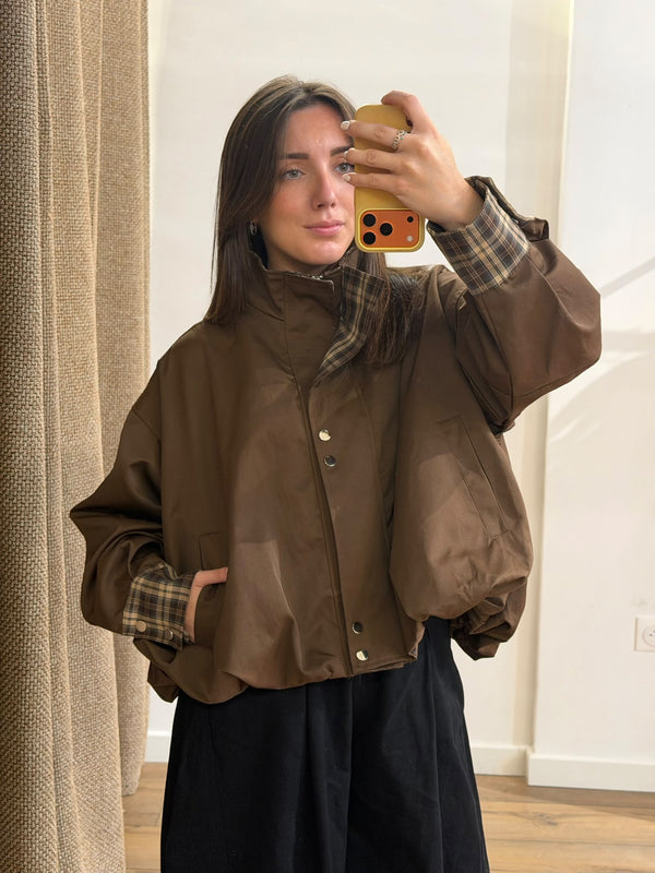 Veste bouffante Oliva marron - Léone