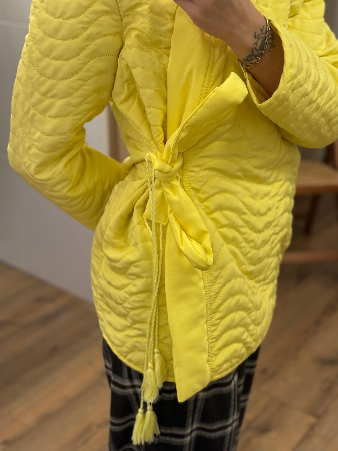 Veste croisée matelassée jaune - Léone