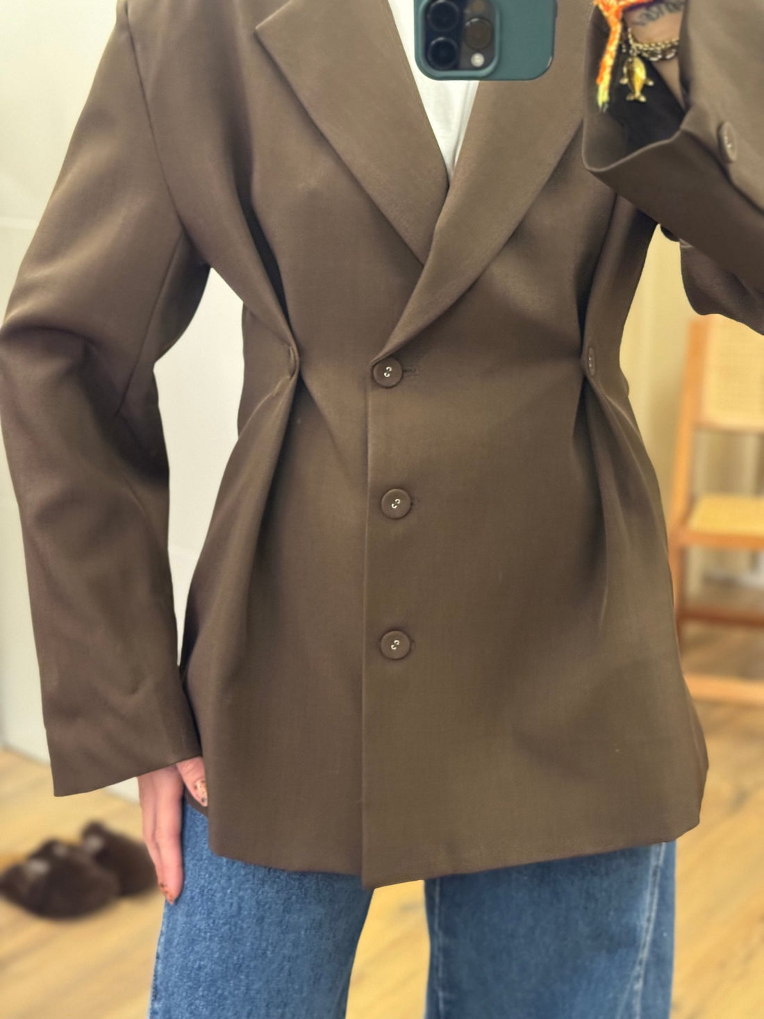 Veste derrik marron - Léone