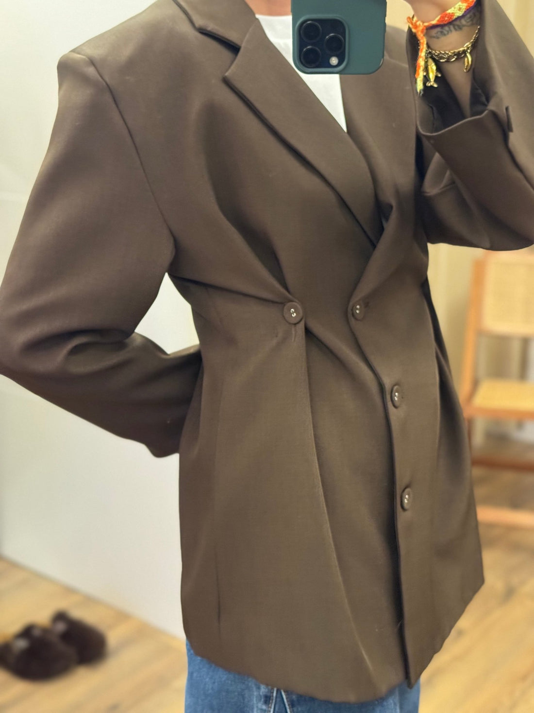 Veste derrik marron - Léone