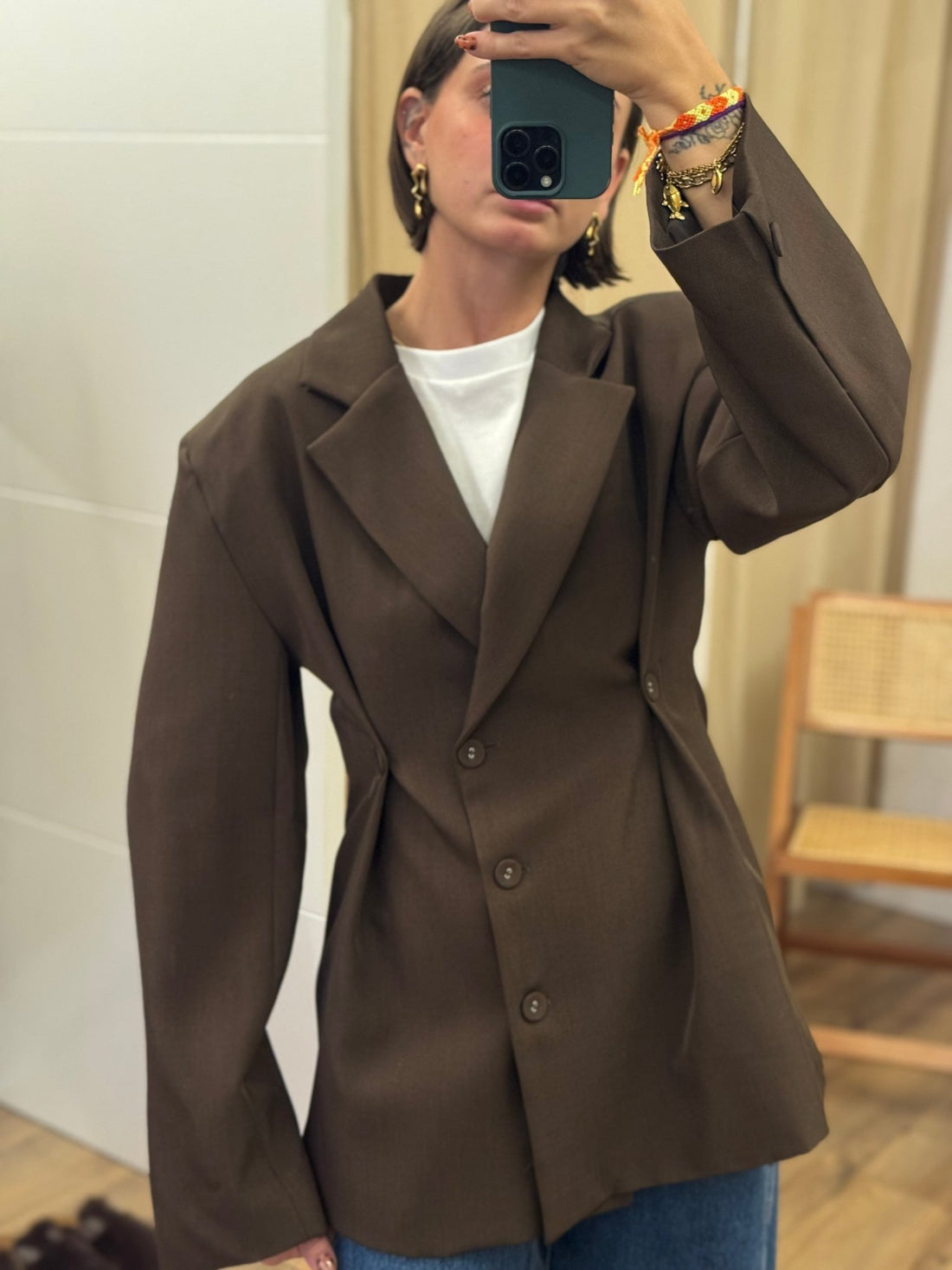 Veste derrik marron - Léone