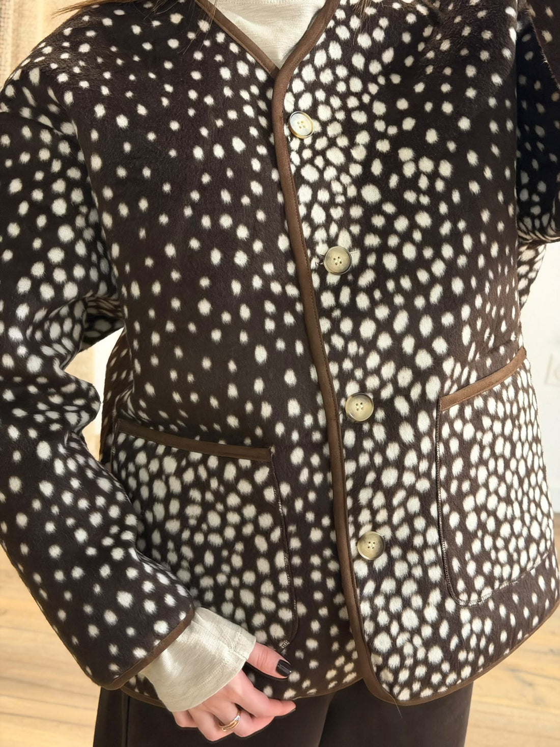 Veste douce imprimé biche - Léone
