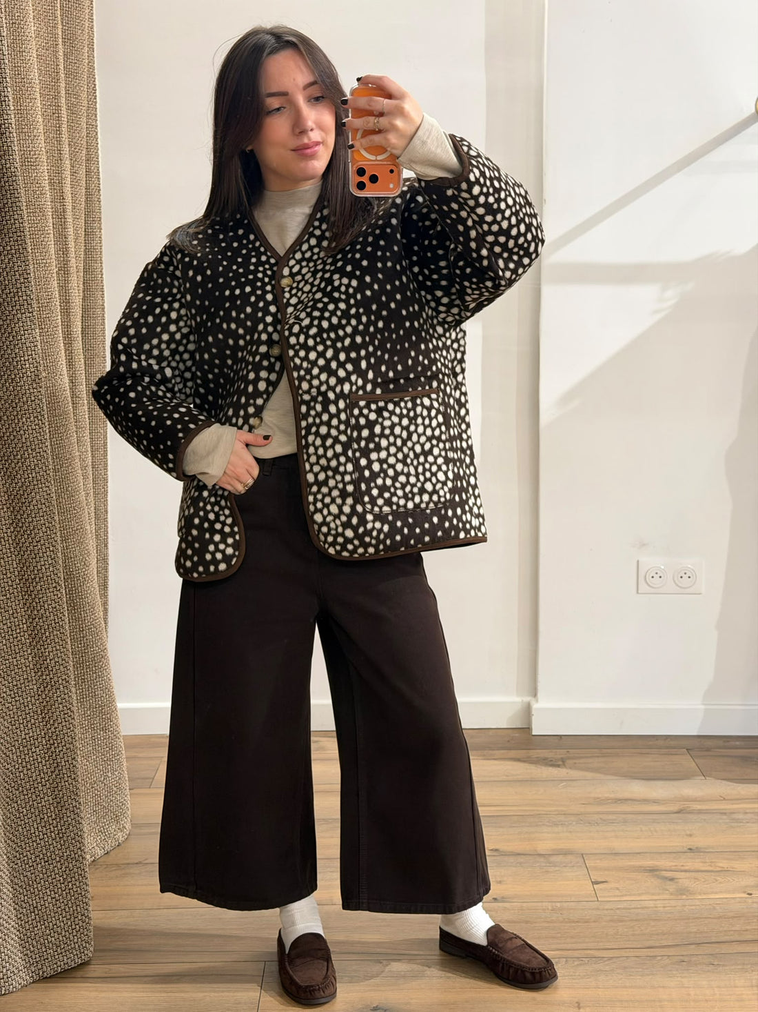 Veste douce imprimé biche - Léone