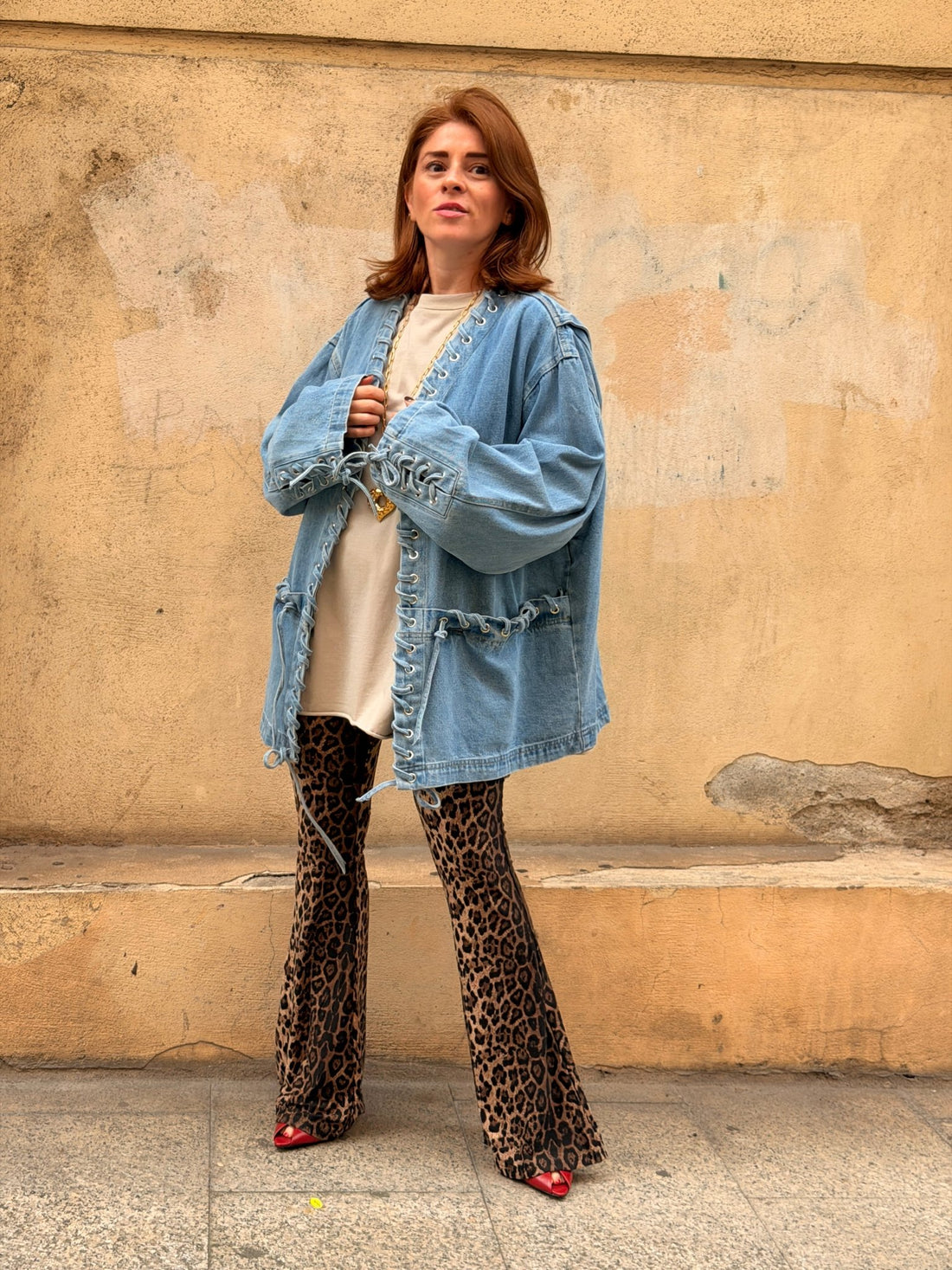 Veste en jean lacée Cleo - Léone