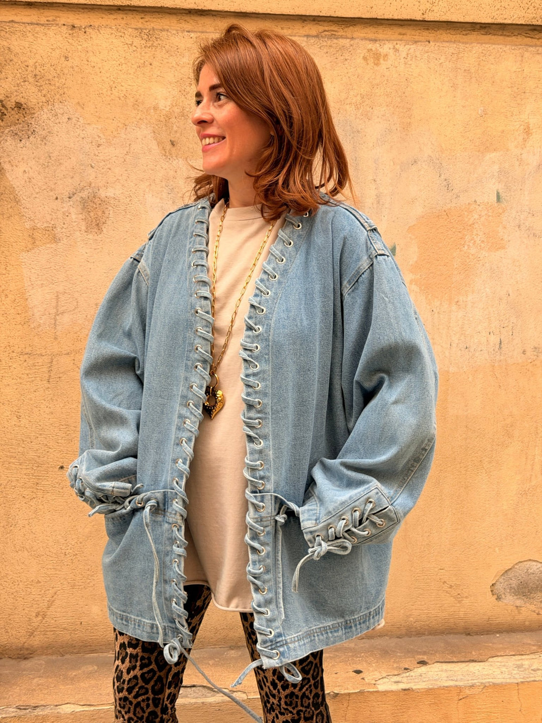 Veste en jean lacée Cleo - Léone