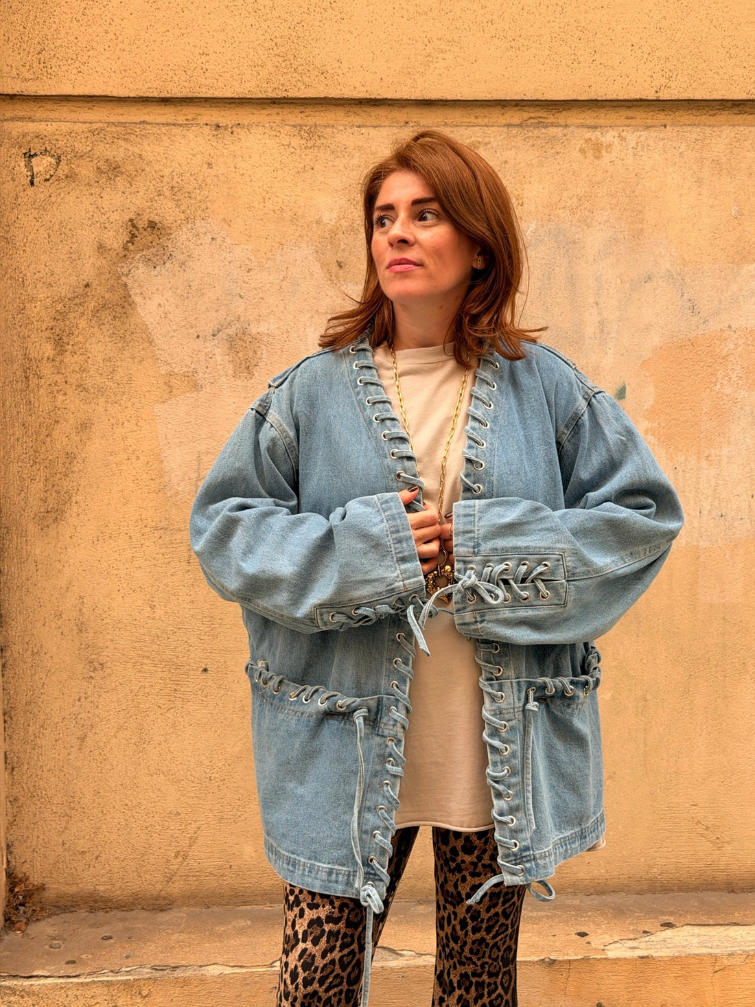 Veste en jean lacée Cleo - Léone