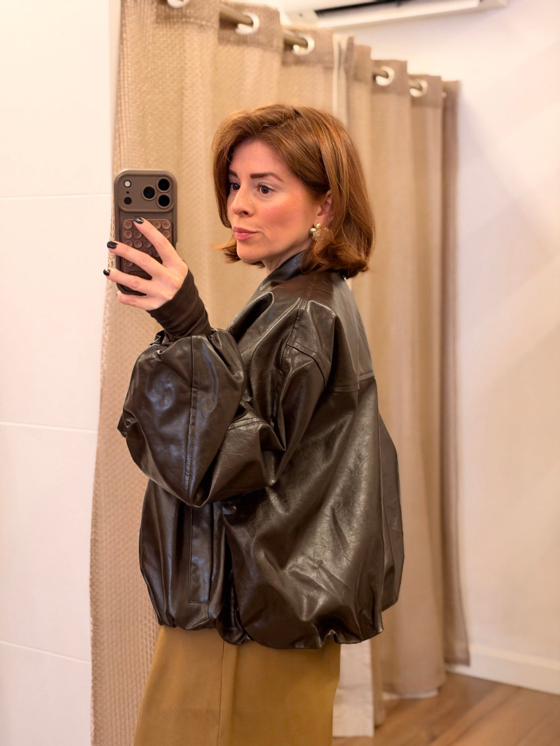 Veste en simili brillant choco - Léone