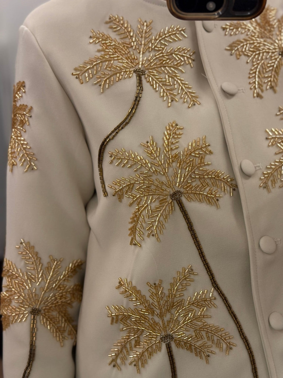 Veste palmiers perles - Léone