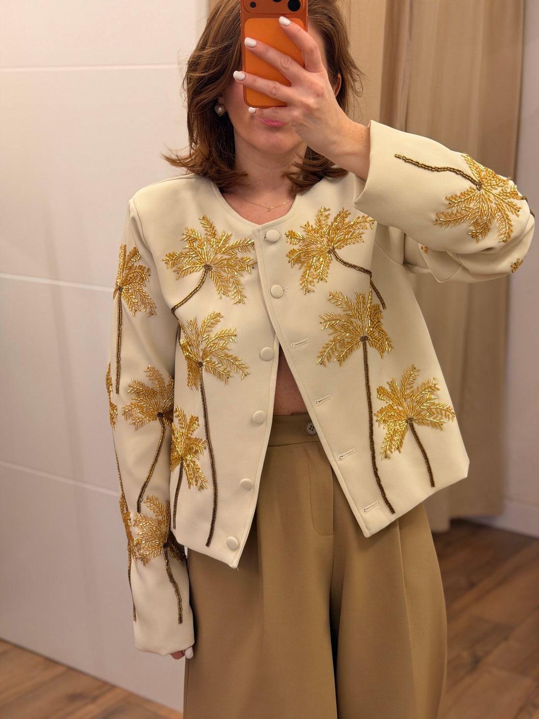 Veste palmiers perles - Léone