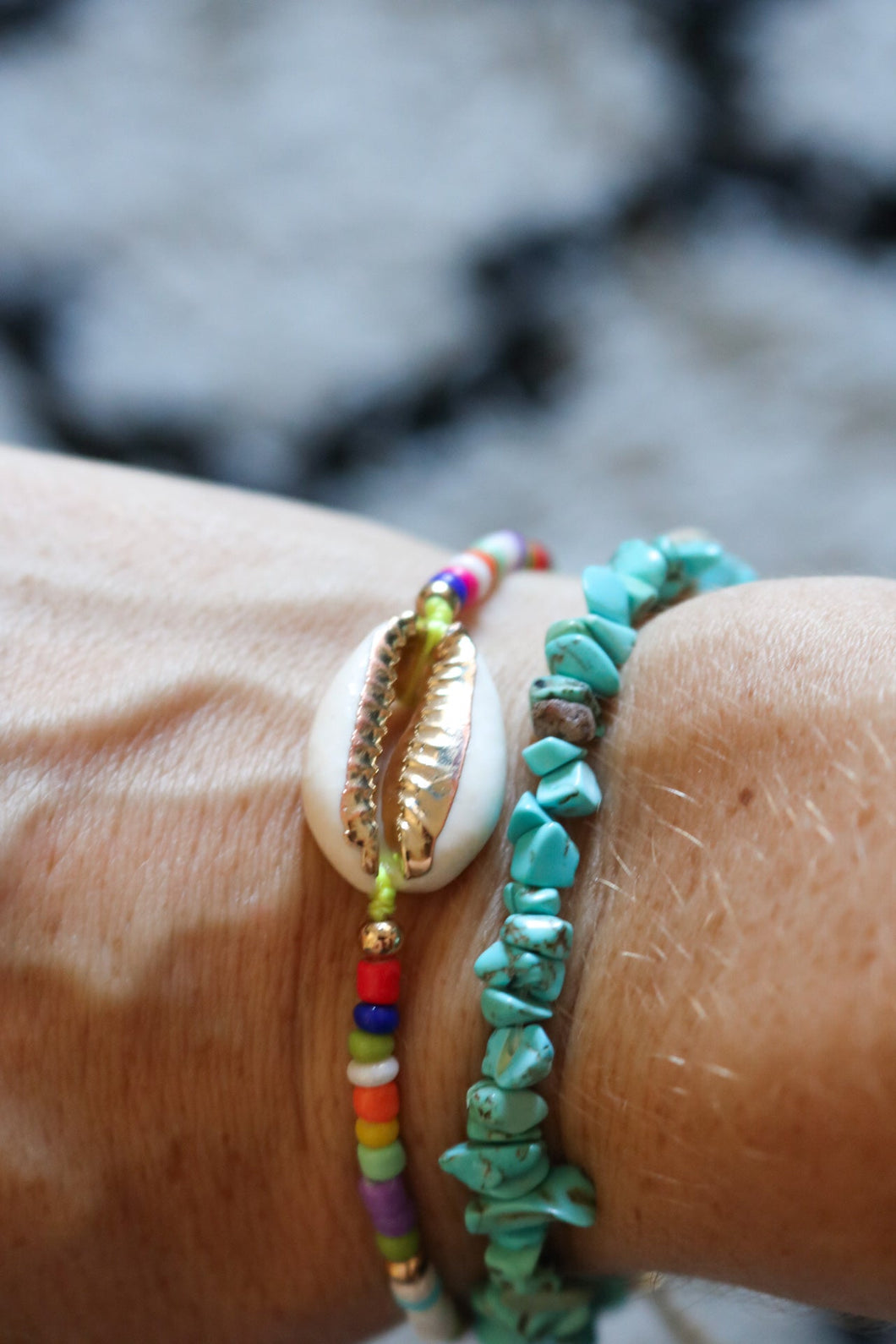 Bracelet en pierres turquoises - Léone
