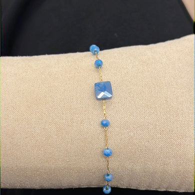 Bracelet perles bleues - Léone