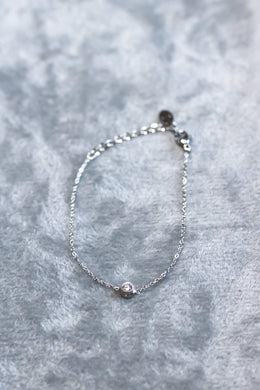 Bracelet solitaire argenté - Léone