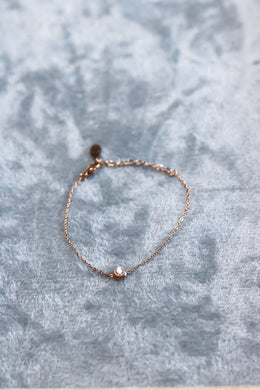 Bracelet solitaire or rose - Léone