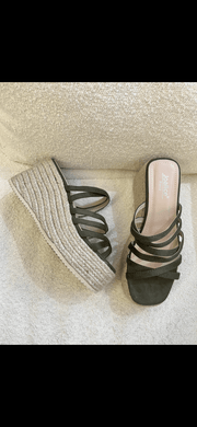 Sandales compensées kaki - Léone